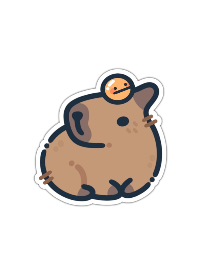 Capybara Orange Sticker product image (1)