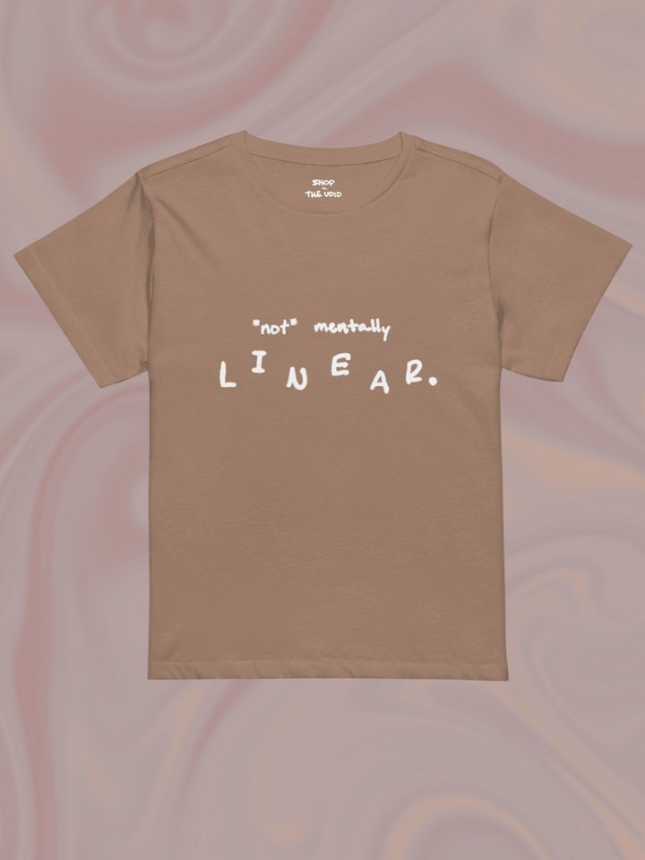 *not* mentally linear. (white) printed waist-length tee product image (1)