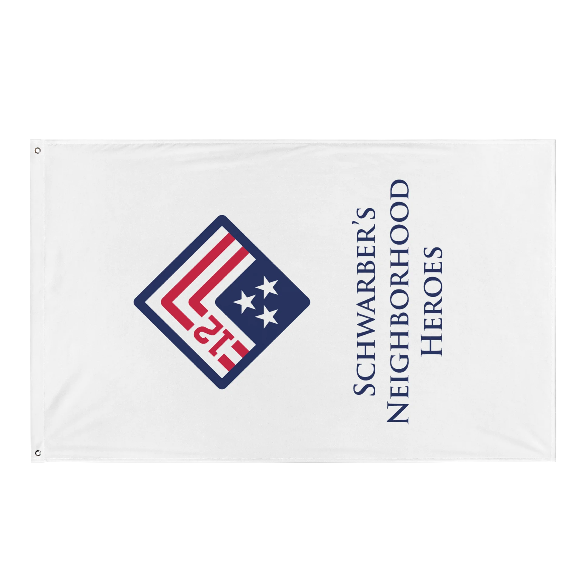 Schwarber’s Neighborhood Heroes Logo Flag product image (1)