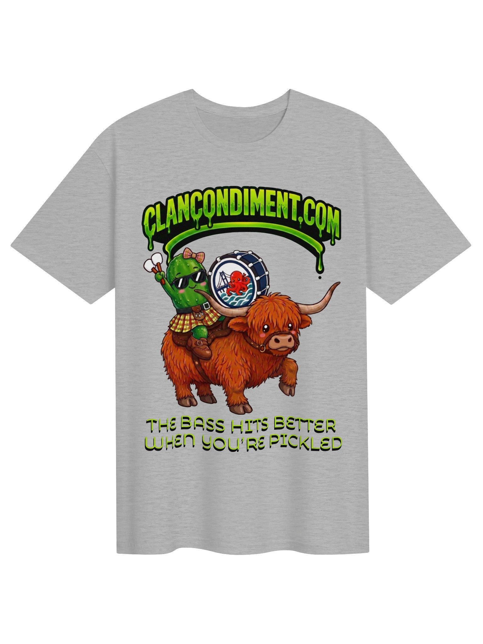 Pickled Bass Highland Cow Tee product image (1)