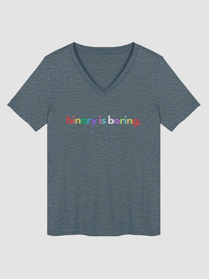 Binary Is Boring (Rainbow) V-Neck tee product image (3)