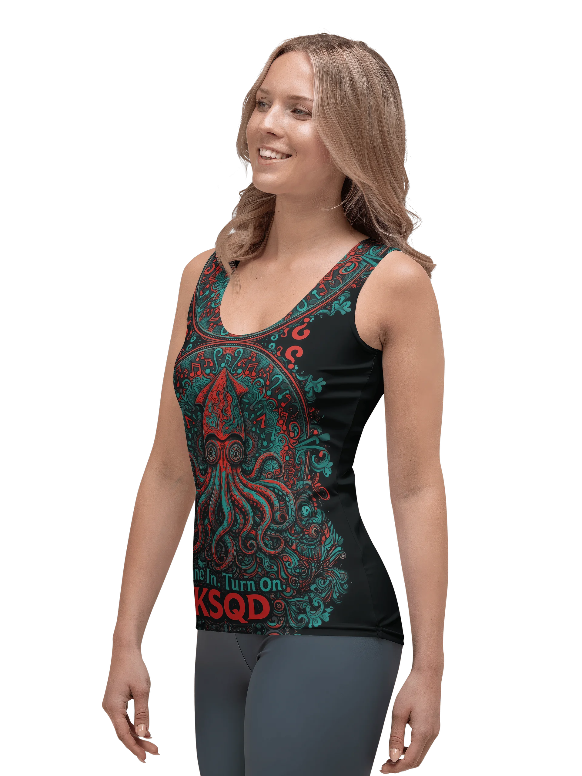 KSQD Psychedelic Squid Women’s Tank Top – “Tune In. Turn On.” Edition product image (2)