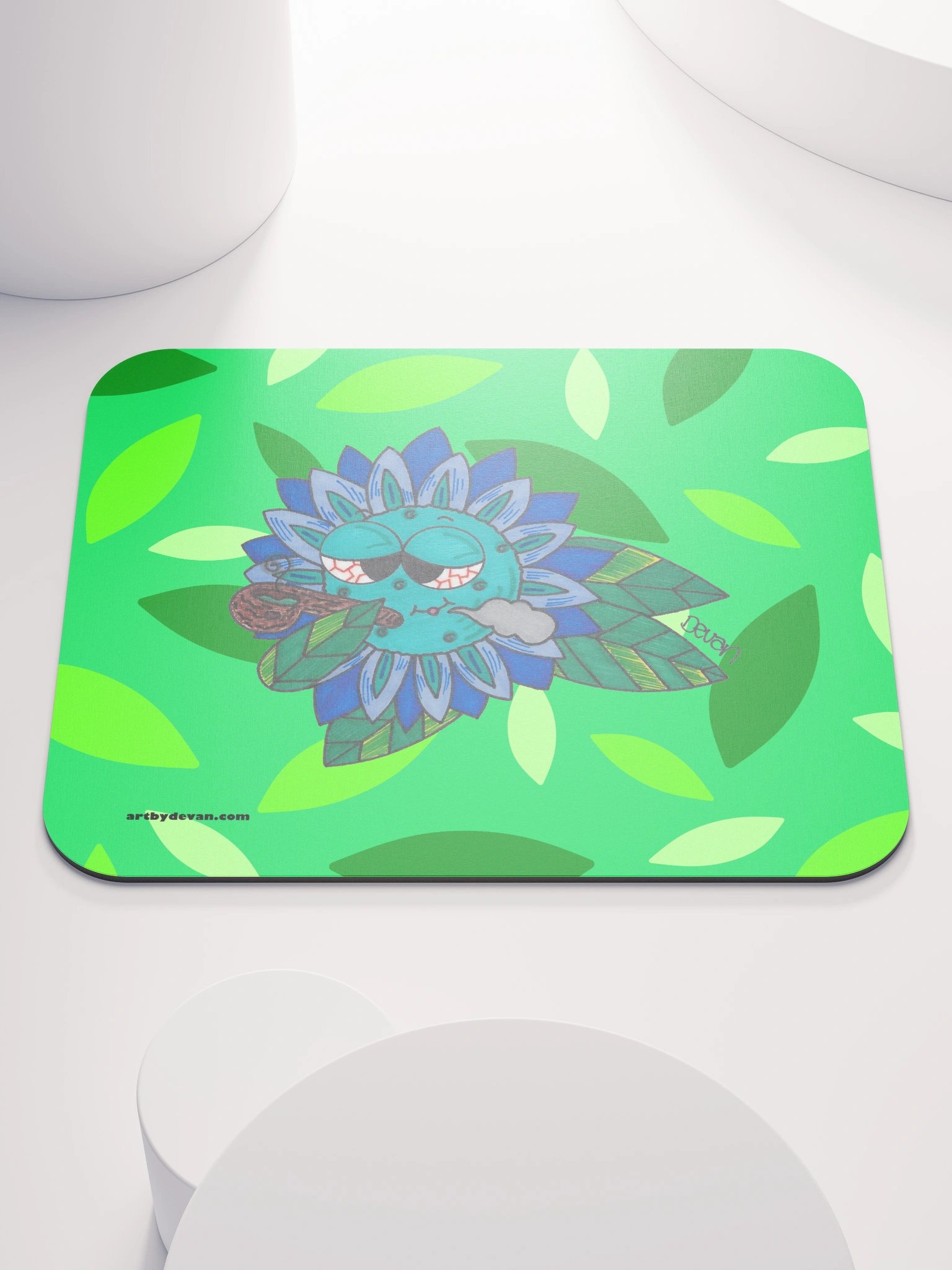 Blue Stoner Flower Mousepad product image (1)