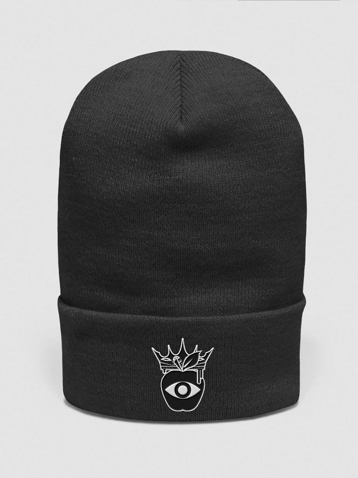 Crowned Apple (Black) Embroidered ✦ Yupoong Cuffed Beanie product image (2)