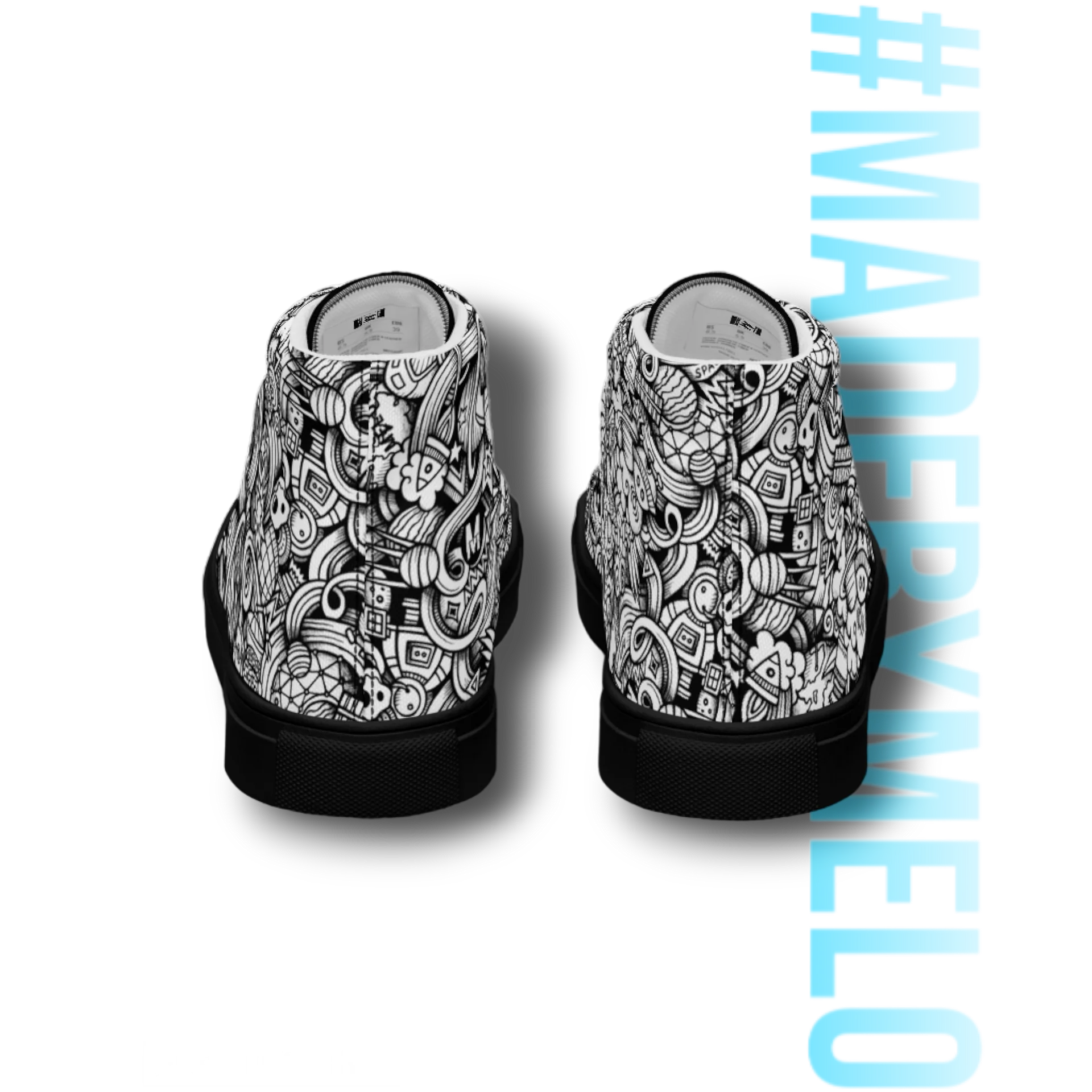 Dark Space Scribble - Men's High Tops | #MadeByMELO product image (7)