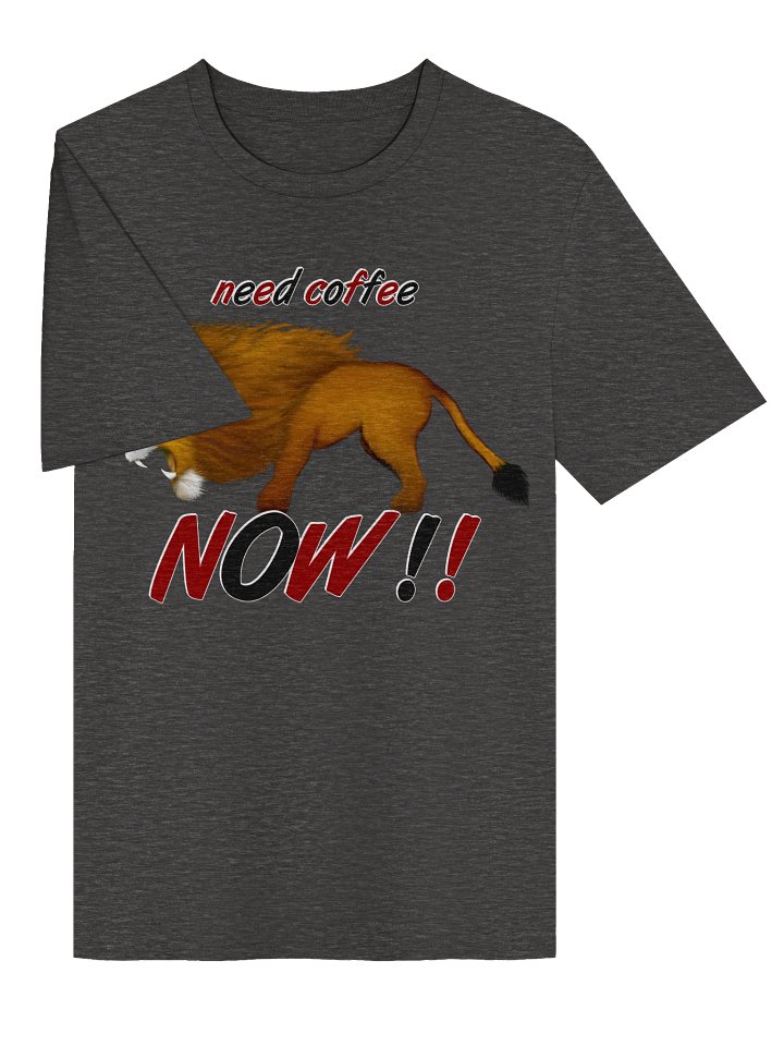 Lion "Need Coffee NOW" T-Shirt. Unisex Stanley/Stella Organic Ribbed Neck T-Shirt product image (2)