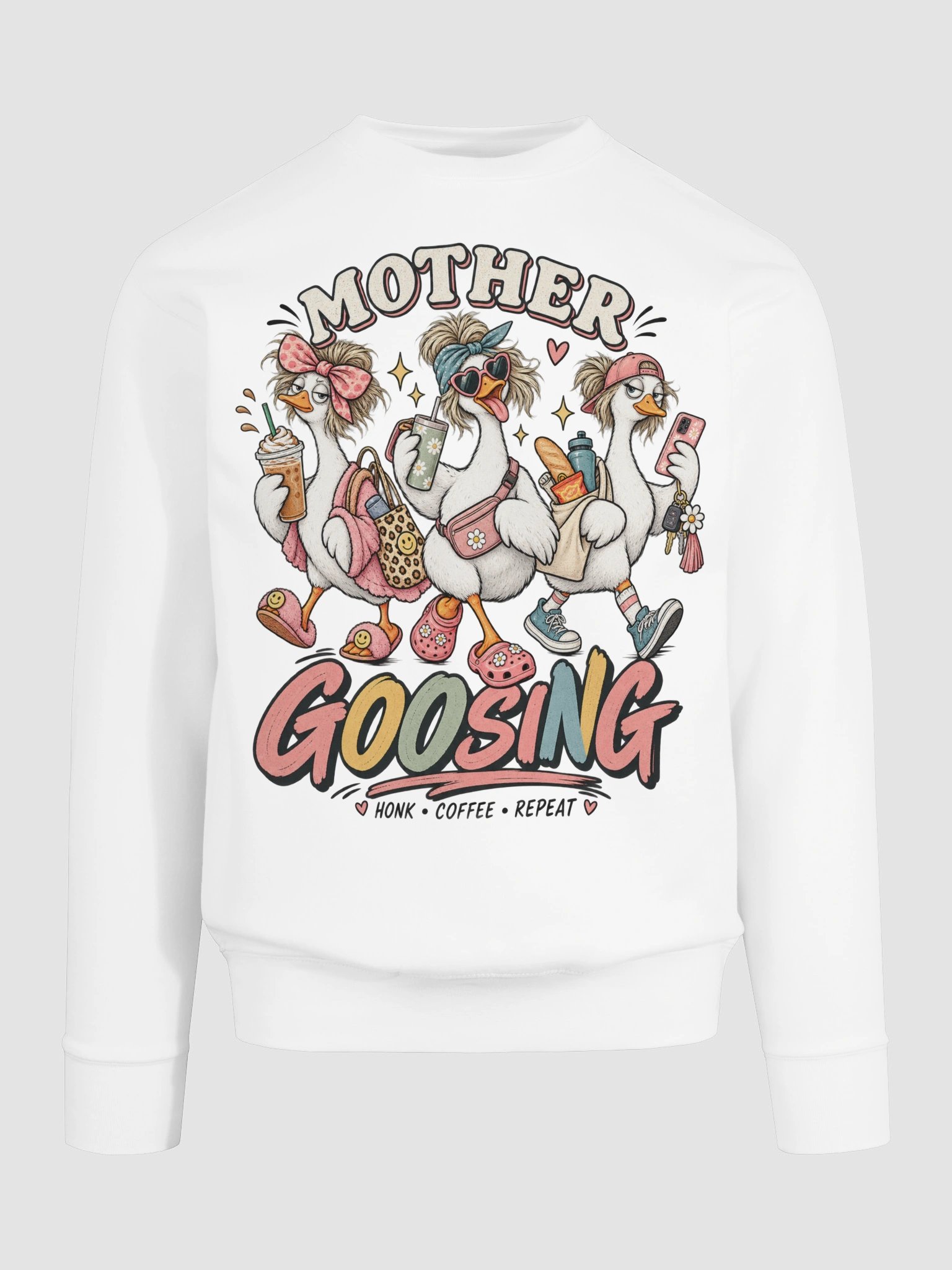 Mother GOOSING - Sarcastic Funny Mom Life Sweatshirt | Cozy Goose Parenting Pullover product image (1)