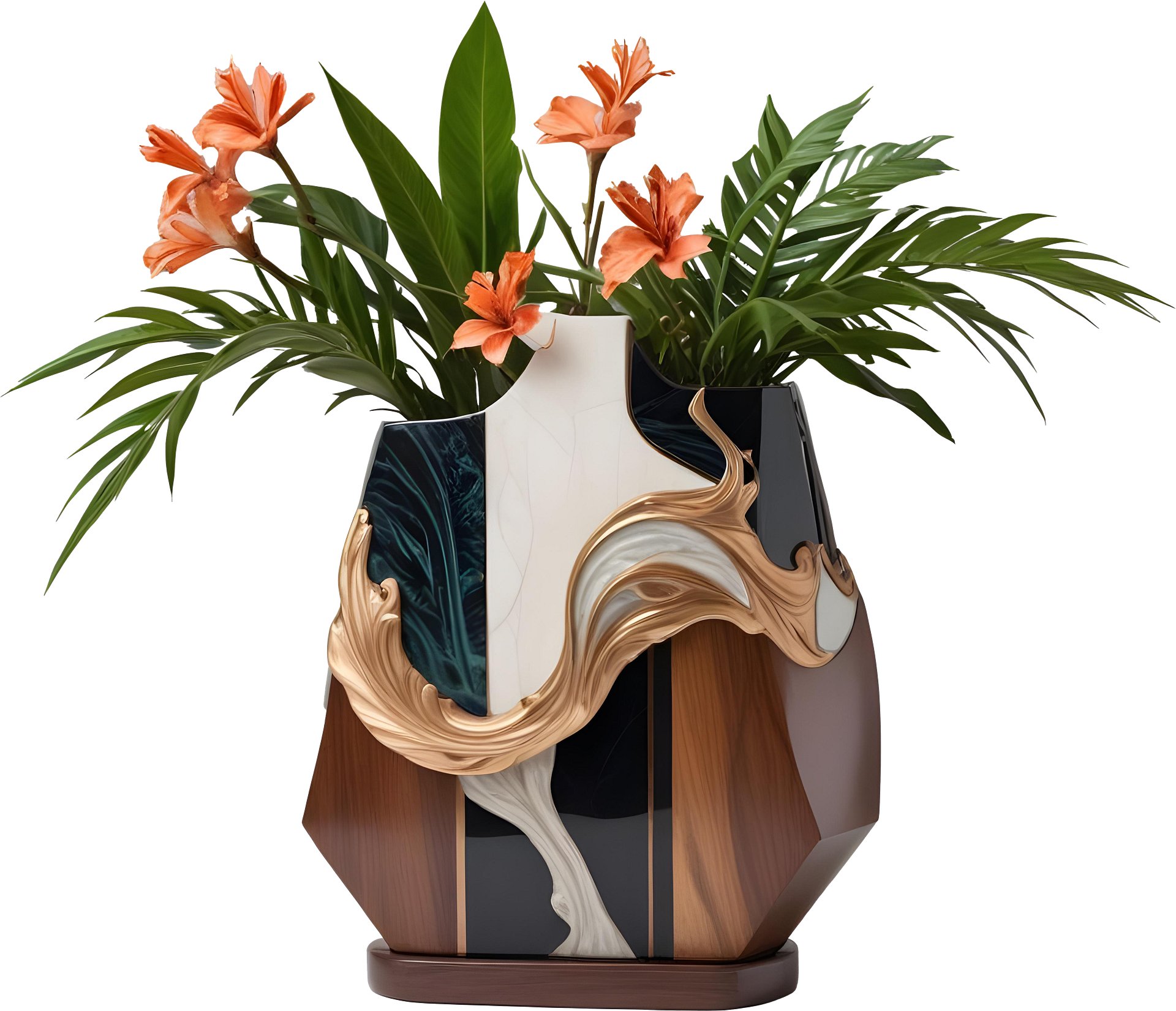Dream of Eternity – Abstract Flow Tropical Vase PNG product image (1)