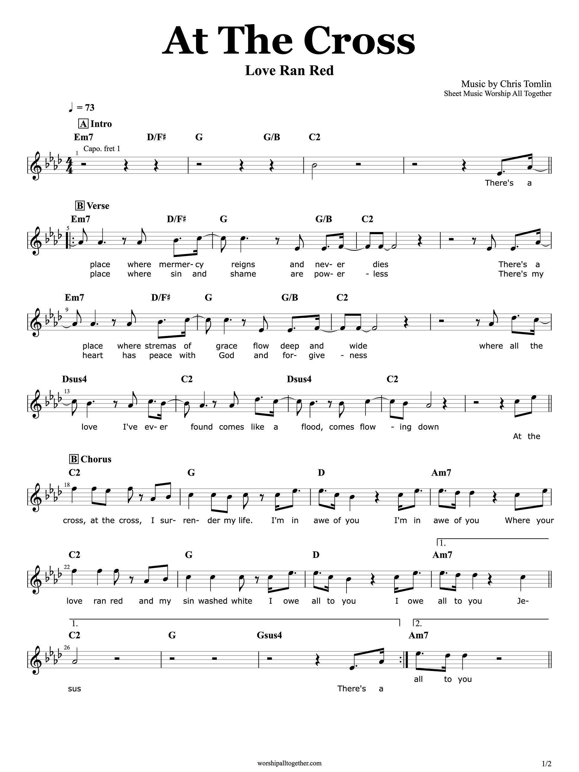 At The Cross (Love Ran Red) - Chris Tomlin | Original Key (Ab) product image (1)
