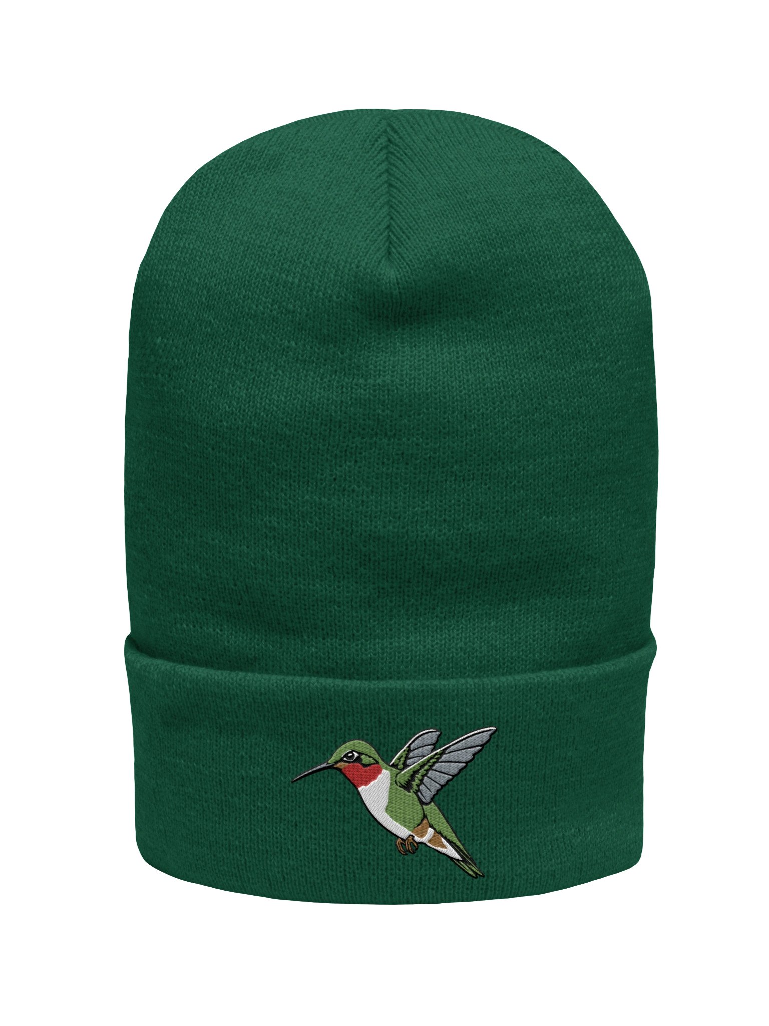 Ruby-Throated Hummingbird Embroidered Beanie | Hummingbird Knit Hat | Woodland Bird Cap product image (26)