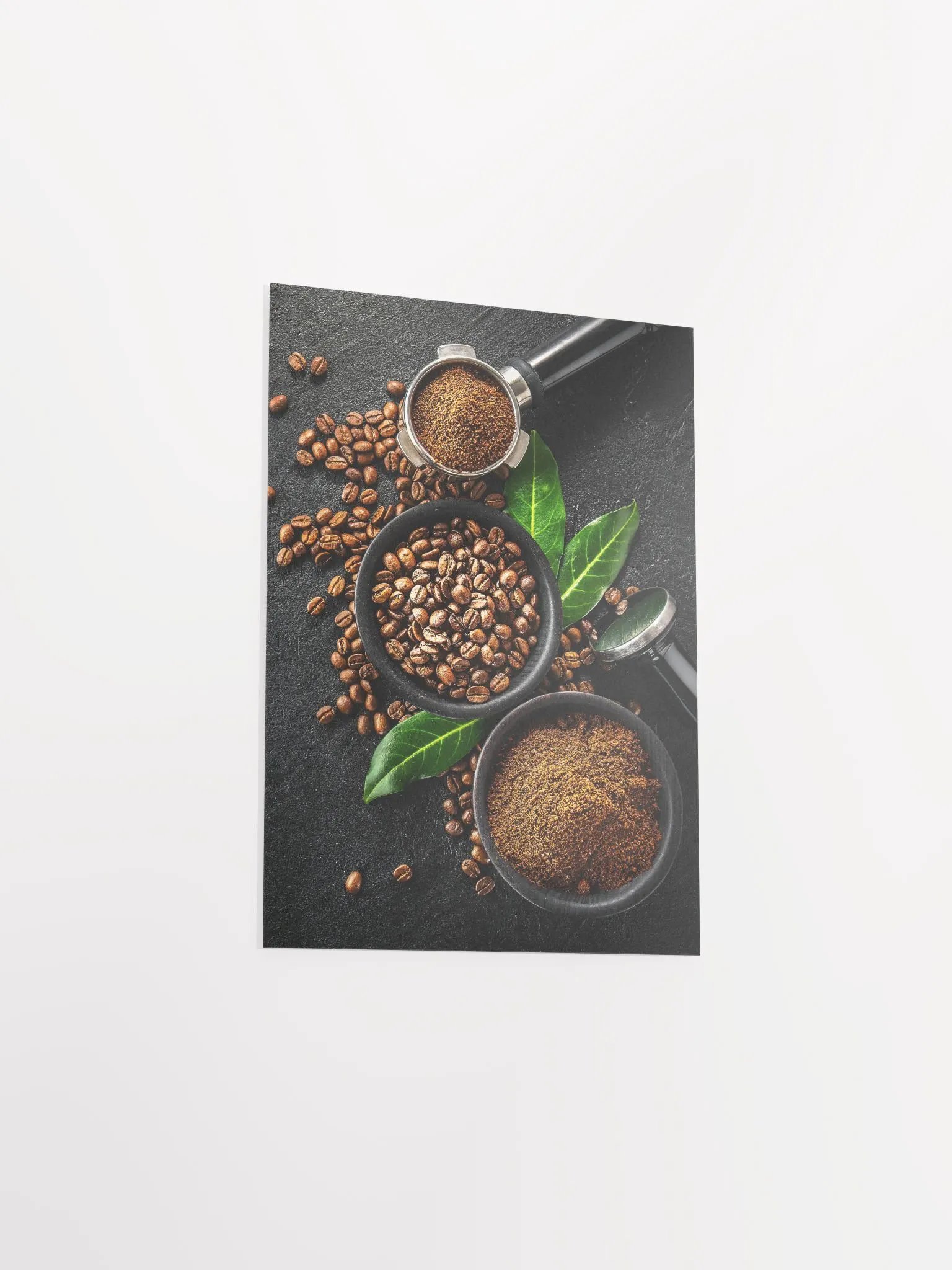 Coffee cups and beans — Photo paper glossy poster. Kitchen decor, coffee poster, coffee print, coffee photo, kitchen wall art product image (8)