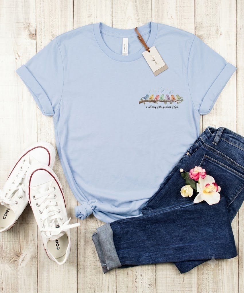 Comfort Colors® Christian Bird Shirt | I Will Sing of the Goodness of God Tee | Faith Graphic T-Shirt | Worship Song Shirt | Christian Gift product image (1)