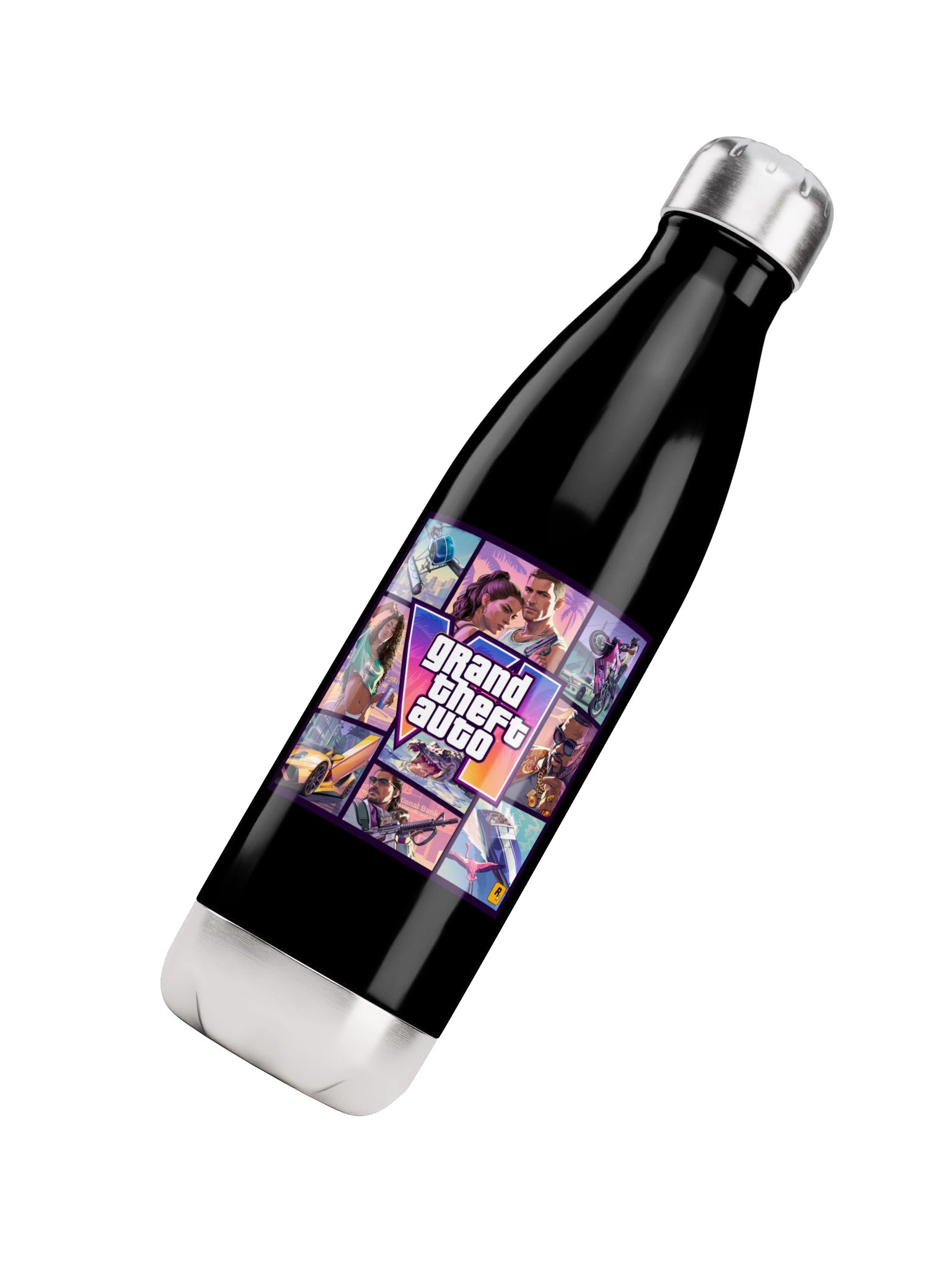 GTA VI Inspired Cover Art Stainless Steel Water Bottle product image (8)
