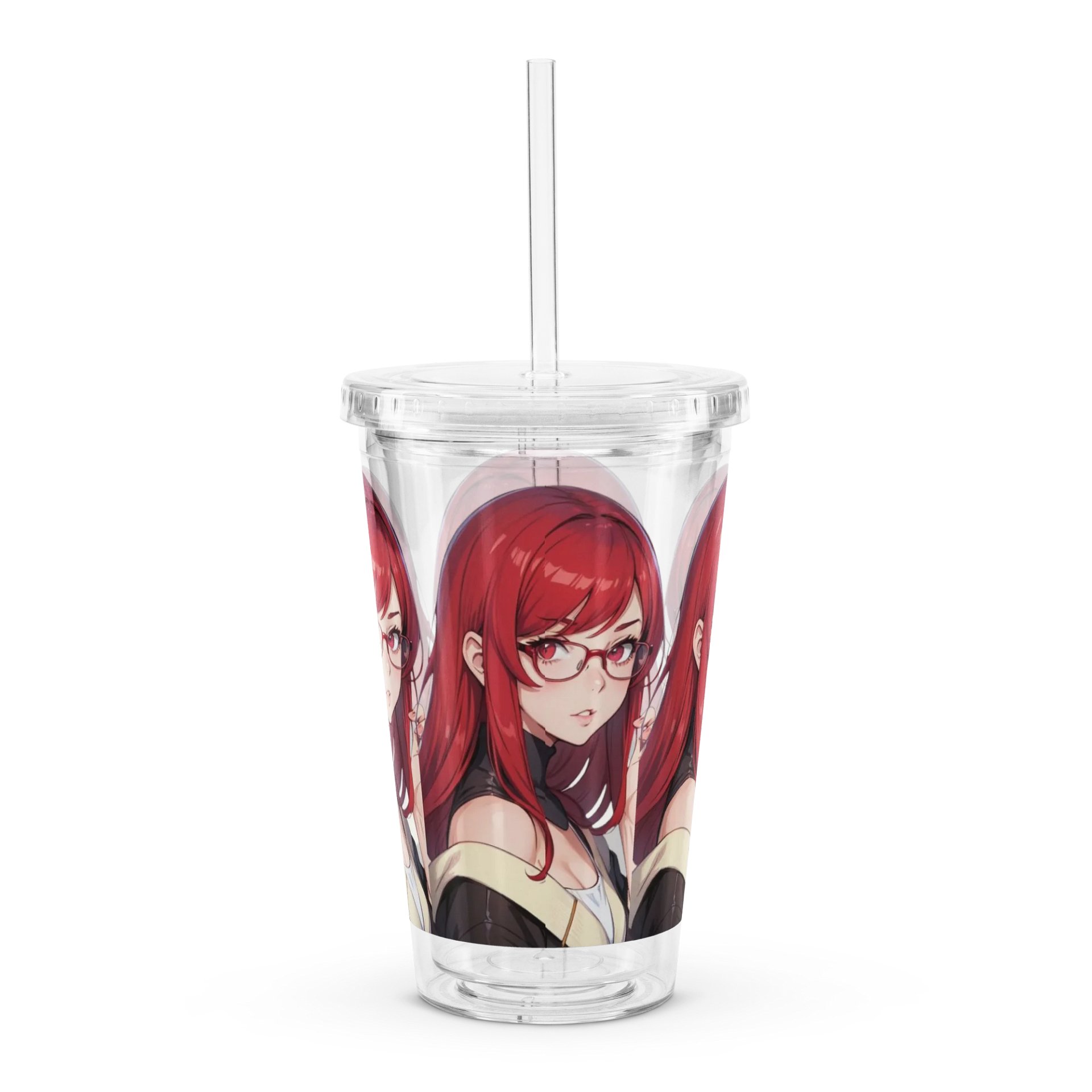 (Red WAIFU) K Clear Plastic Tumbler product image (2)