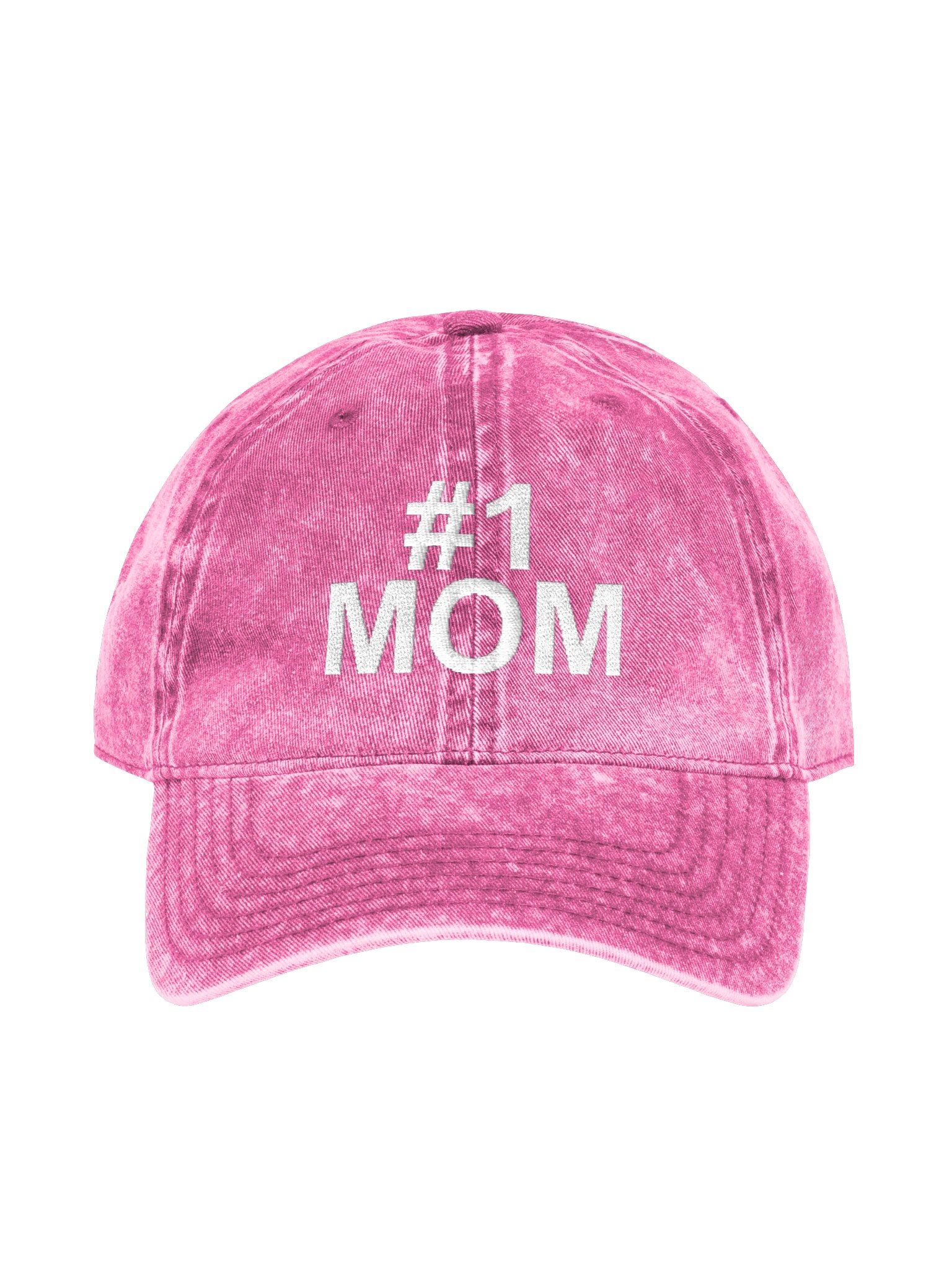 #1 Mom Pink Vintage Wash Dad Hat product image (1)