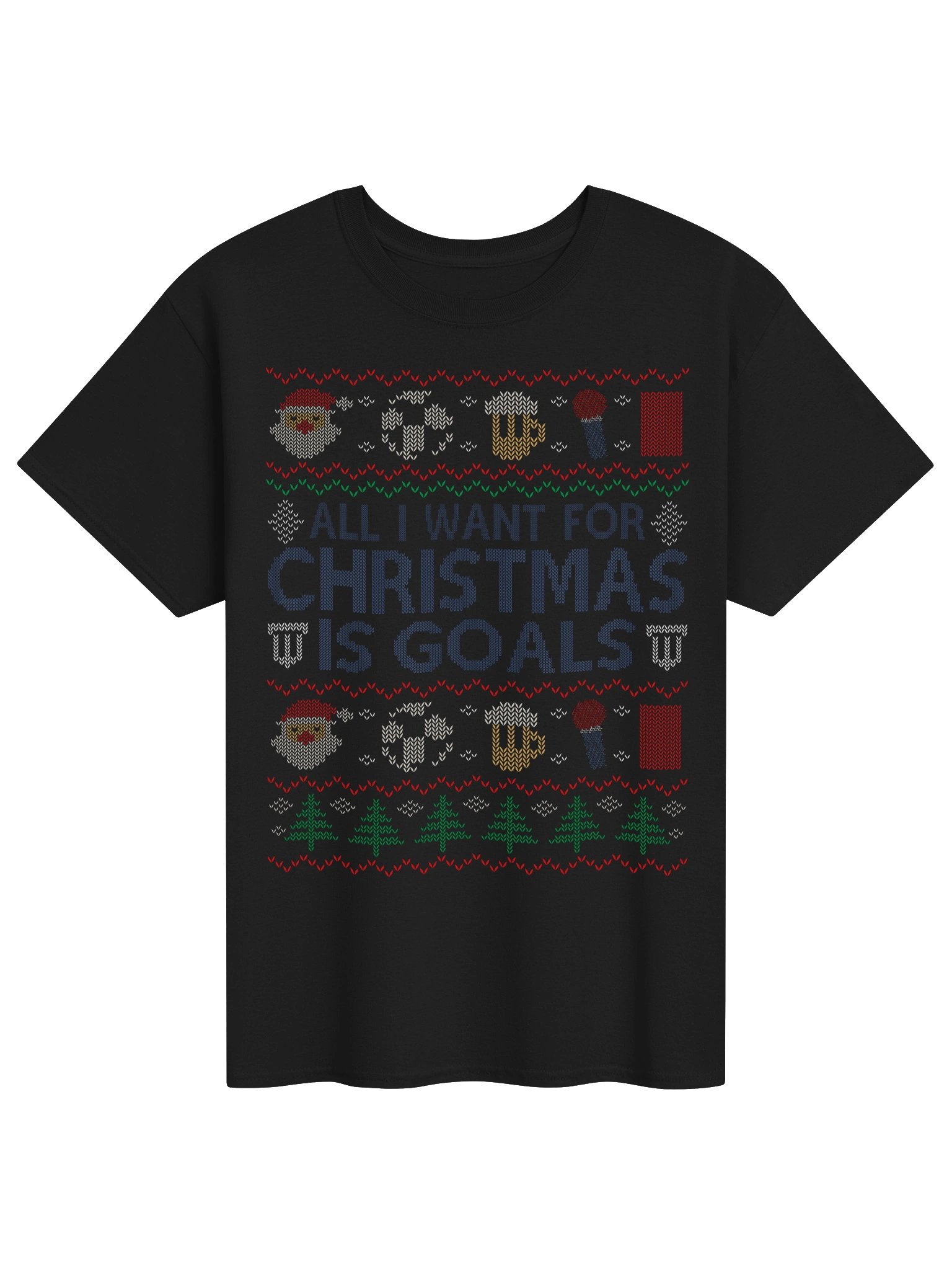 All I Want for Christmas Is Goals T-Shirt | Ugly Sweater Style Football Fan Christmas Gift product image (2)