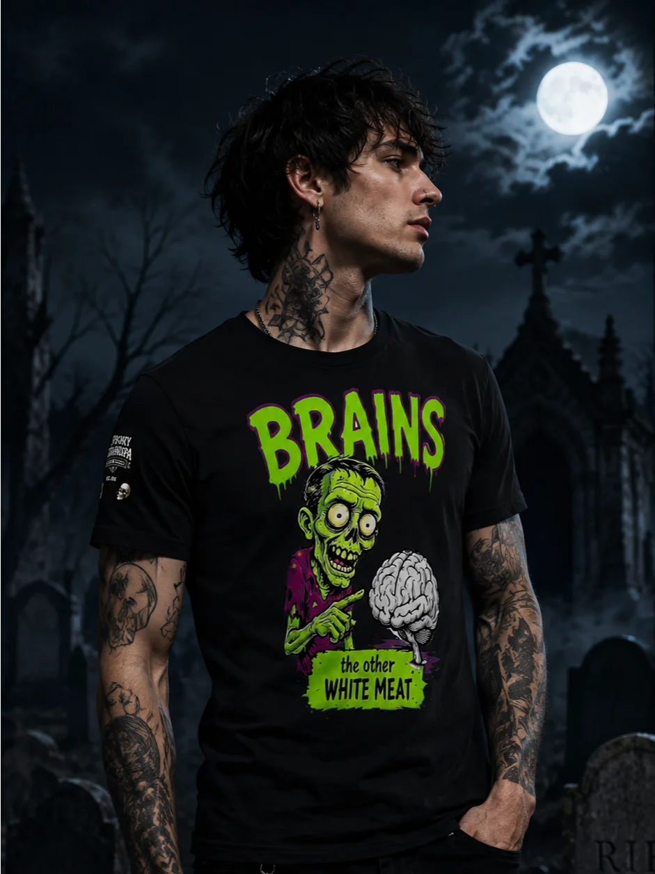 Brains: The Other White Meat - Cartoon Edition – Men's Tee product image (5)