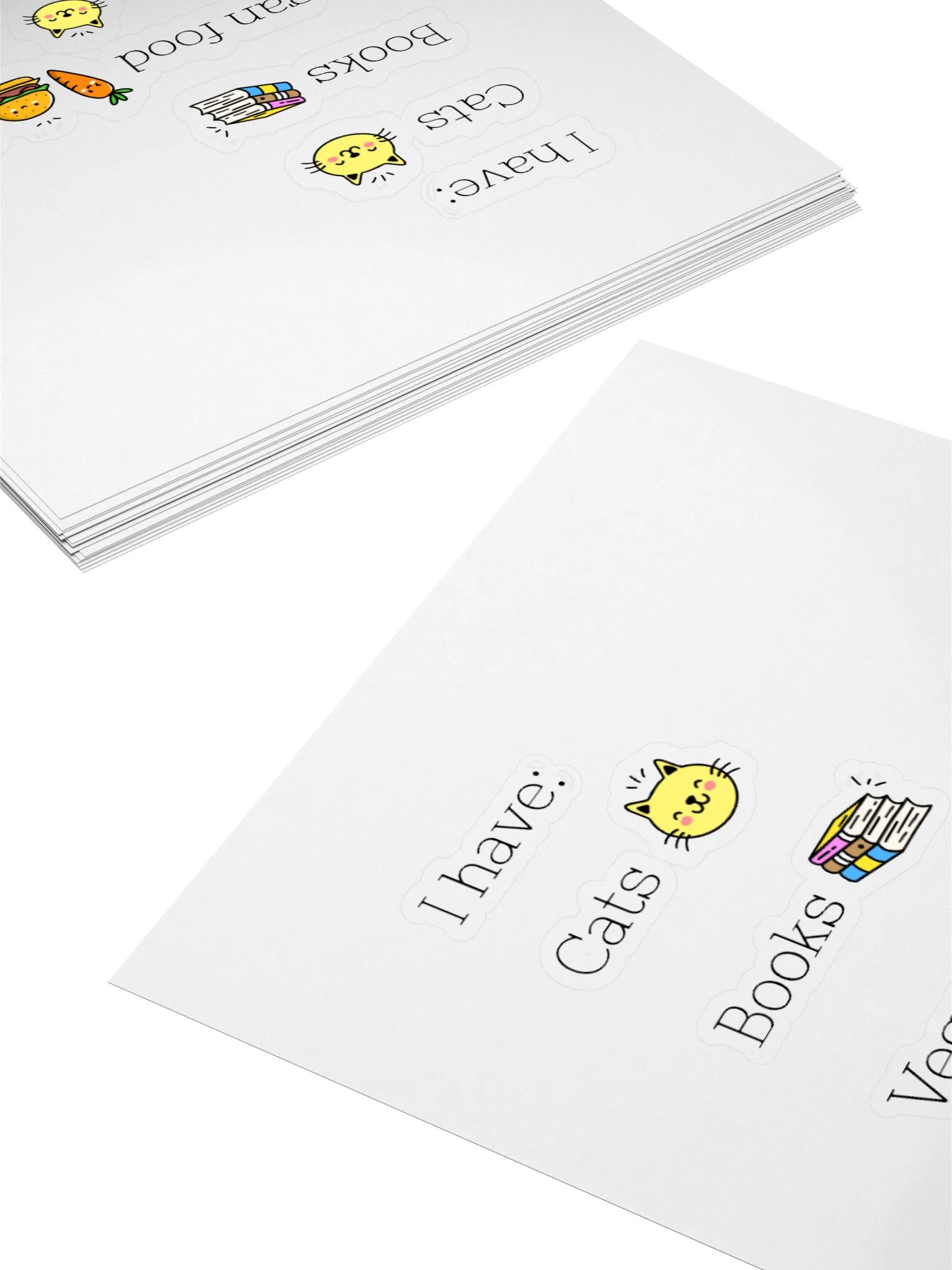 “Cats, Books, and Vegan Food” Fun Sticker product image (4)