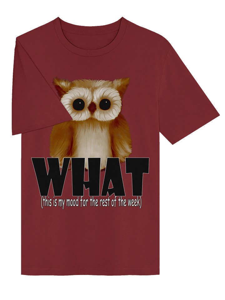 Owl "WHAT" T-Shirt. Unisex Stanley/Stella Organic Ribbed Neck T-Shirt product image (2)