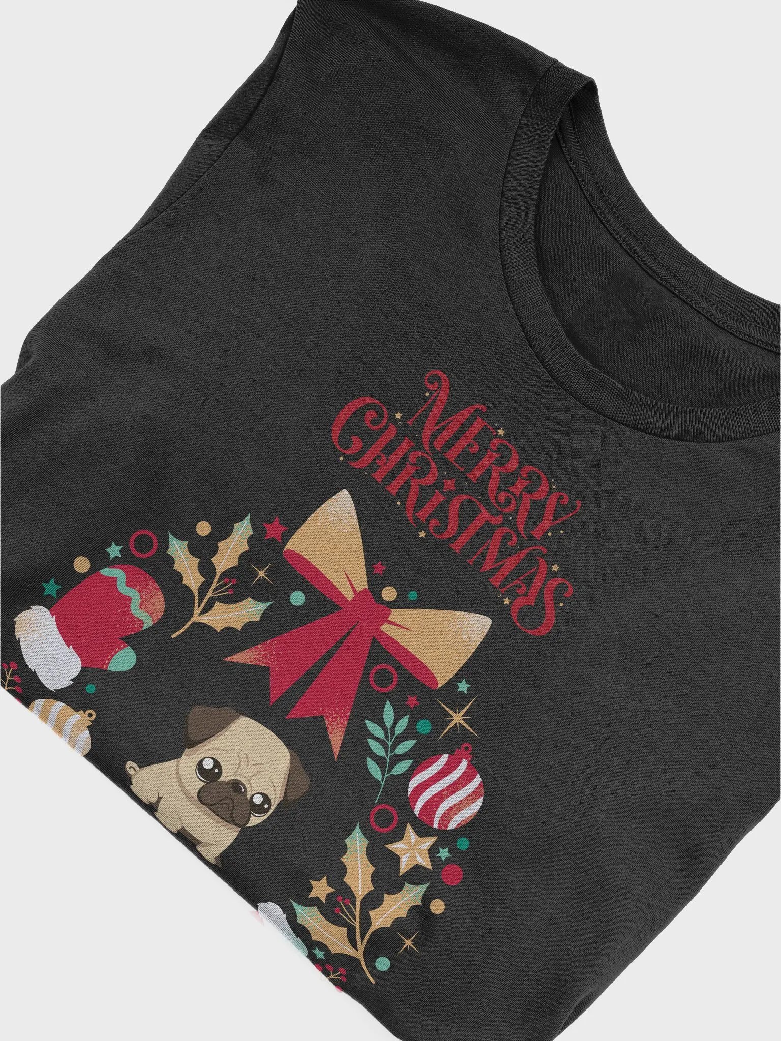 Festive Holiday Pug Paws T-Shirt product image (10)