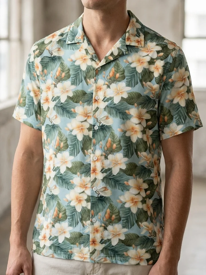 Plumeria Floral Hawaiian Shirt product image (2)