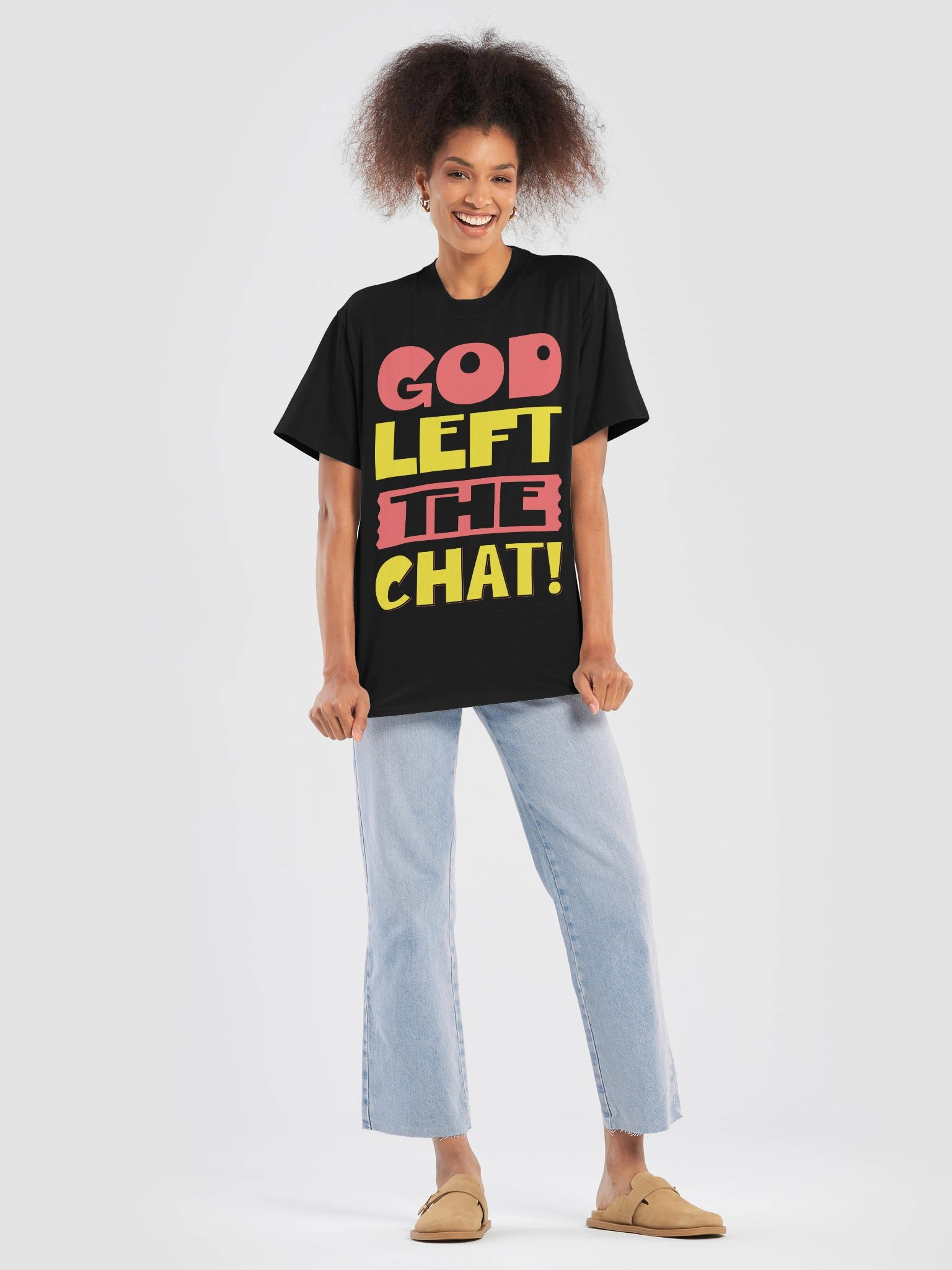 GOD LEFT THE CHAT — Oversized Tee product image (5)
