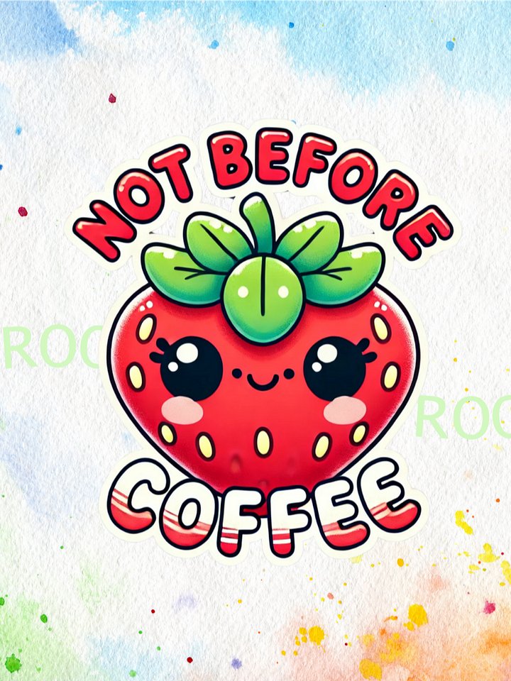 Not Before Coffee Strawberry – Instant Download Graphic Design product image (1)
