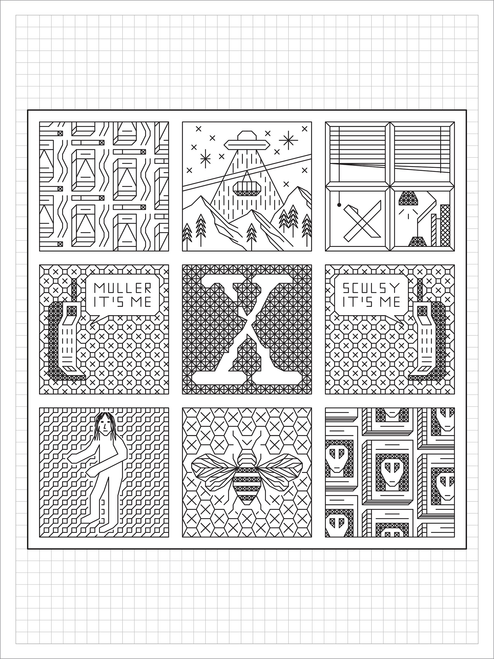Alien Conspiracy • Blackwork Cross Stitch Pattern • PDF Digital Download product image (1)