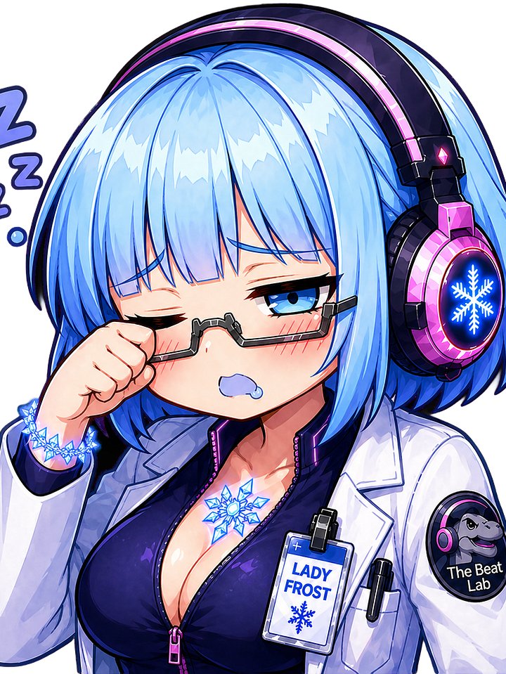 Lady Frost Tired Emote - Die Cut Sticker product image (1)
