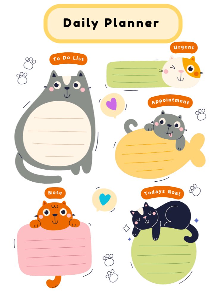 Cute Kitties Daily Planner Page product image (1)