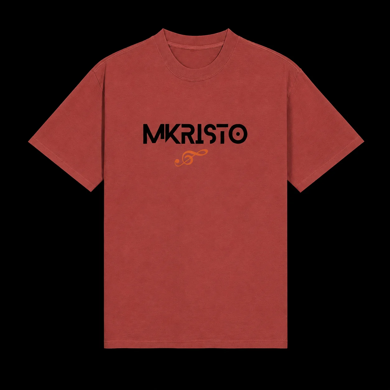 Minimal Orange Loop Oversized Fade Tee product image (8)