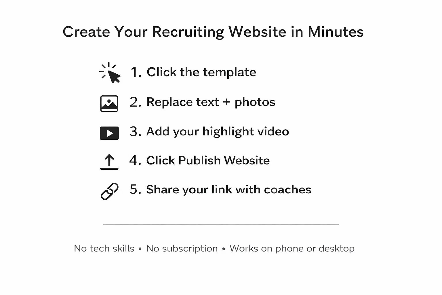 Athlete Recruiting Website Template, Create Your Own Player Profile Link (No Subscription, Canva Editable) product image (3)