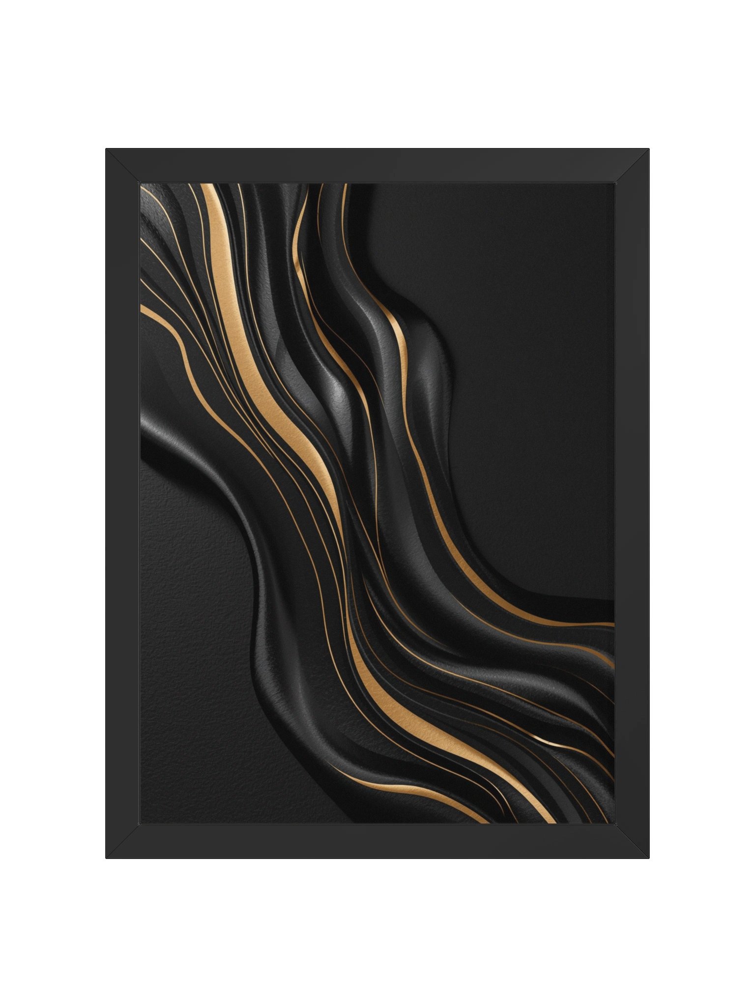 Midnight Gold Flow – Luxury Abstract Wall Art Print- 30×41 product image (1)