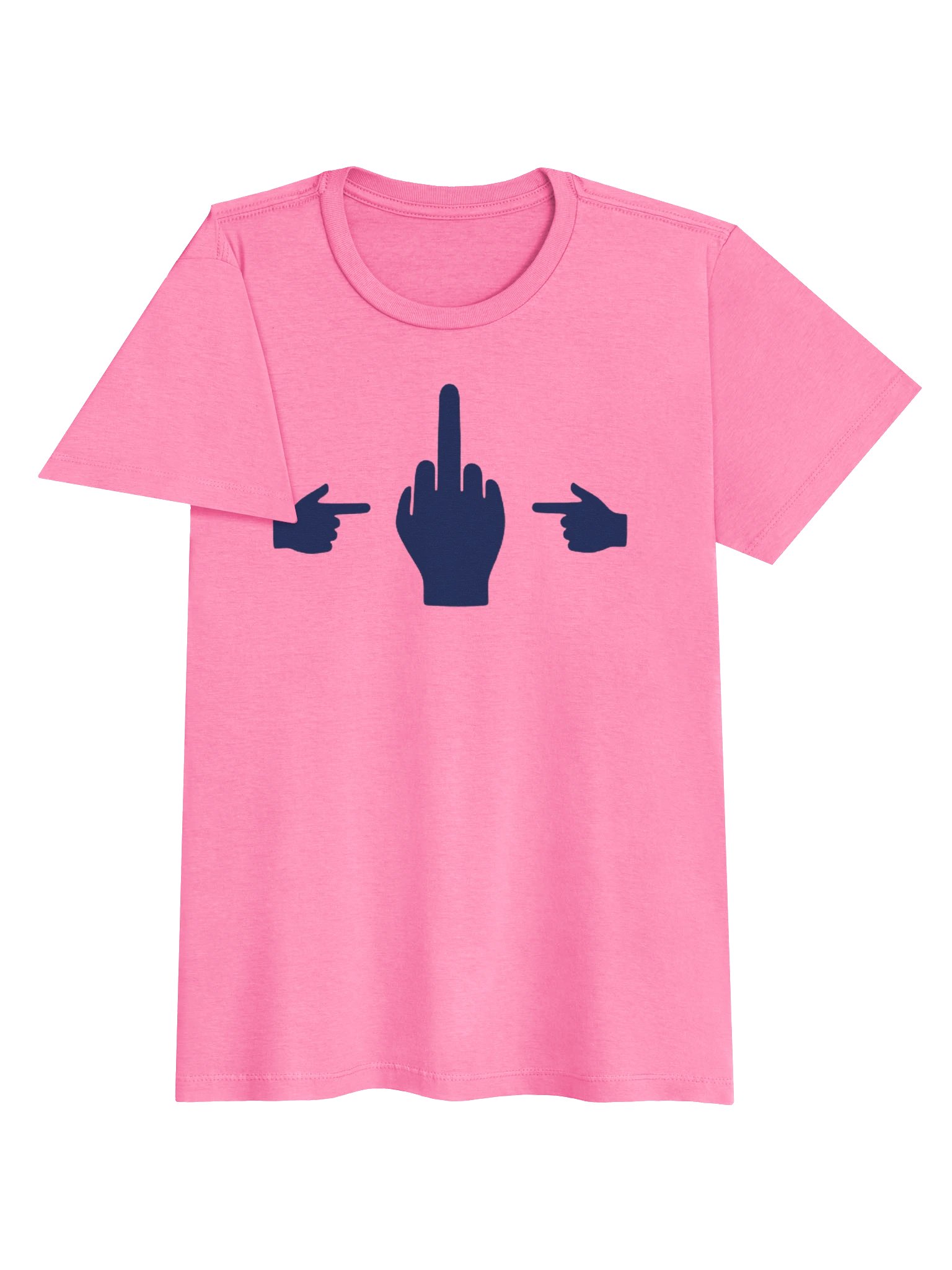 No Middle Finger Point ShopCo Navy Gildan Women's Tee product image (9)