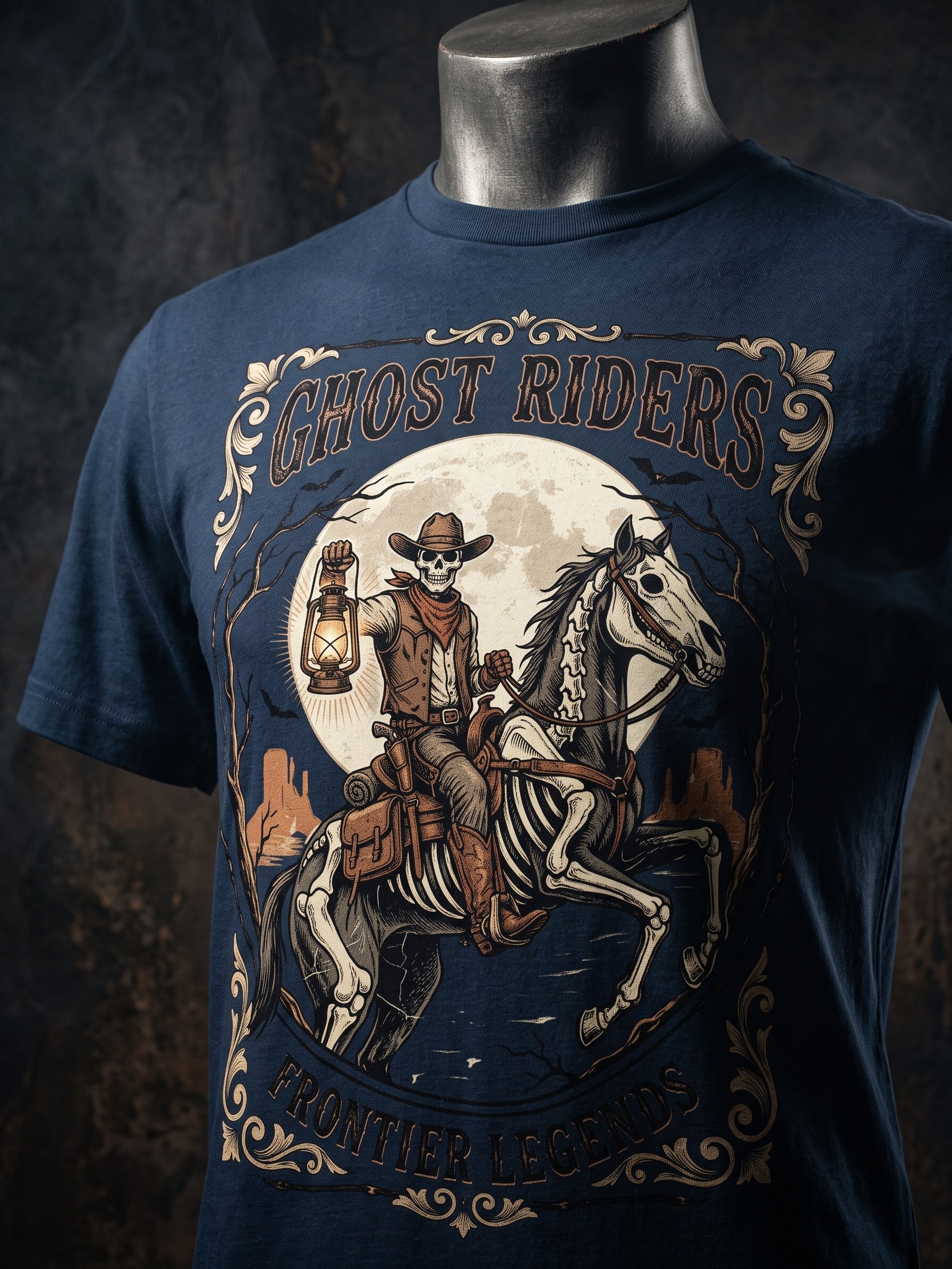Ghost Riders Skeleton Cowboy Halloween T-Shirt product image (12)
