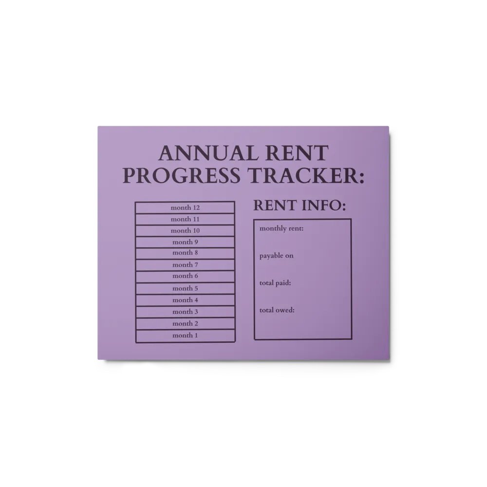 HIGHFALUTIN ANNUAL RENT TRACKER (concord design 3) product image (1)