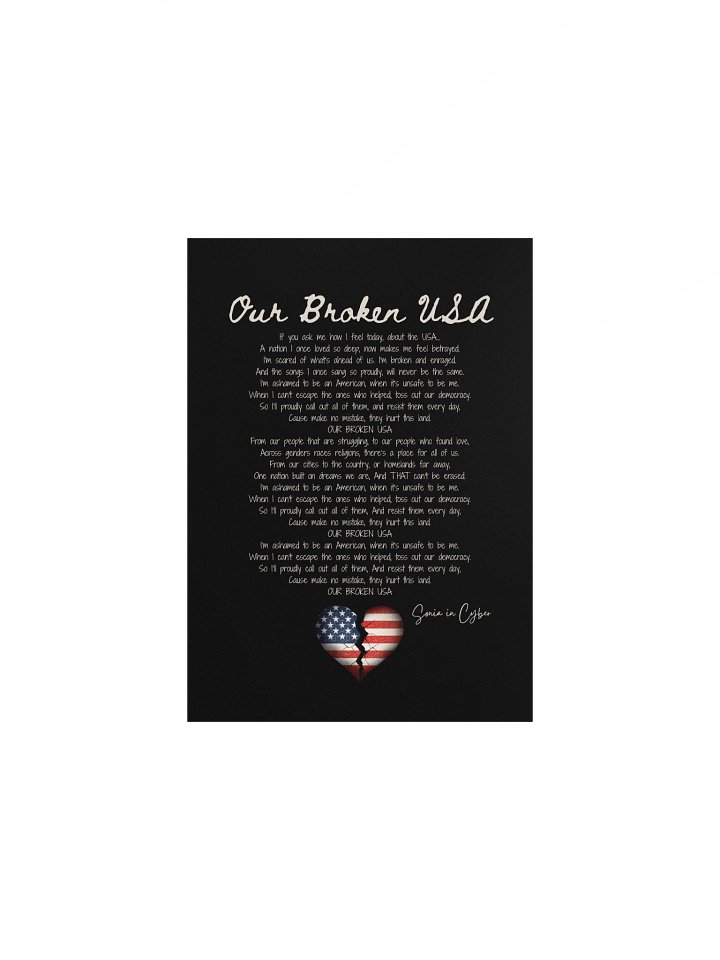 Our Broken USA Lyric Poster – Black Edition | Protest Song Art Print (Physical Product) product image (1)