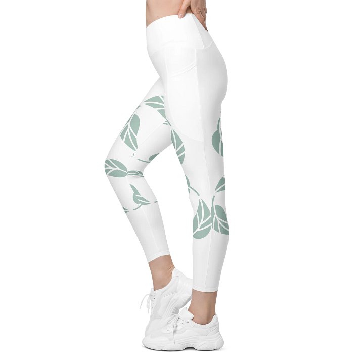 Green leaves yoga pants product image (2)