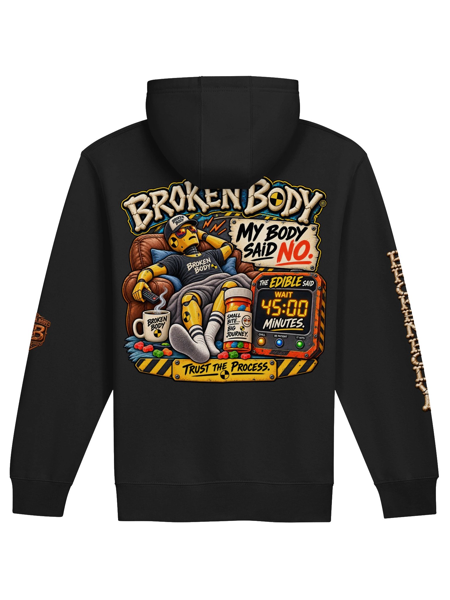 BROKEN BODY™ — SMALL BITE. BIG JOURNEY. — FULL ZIP HOODIE product image (2)