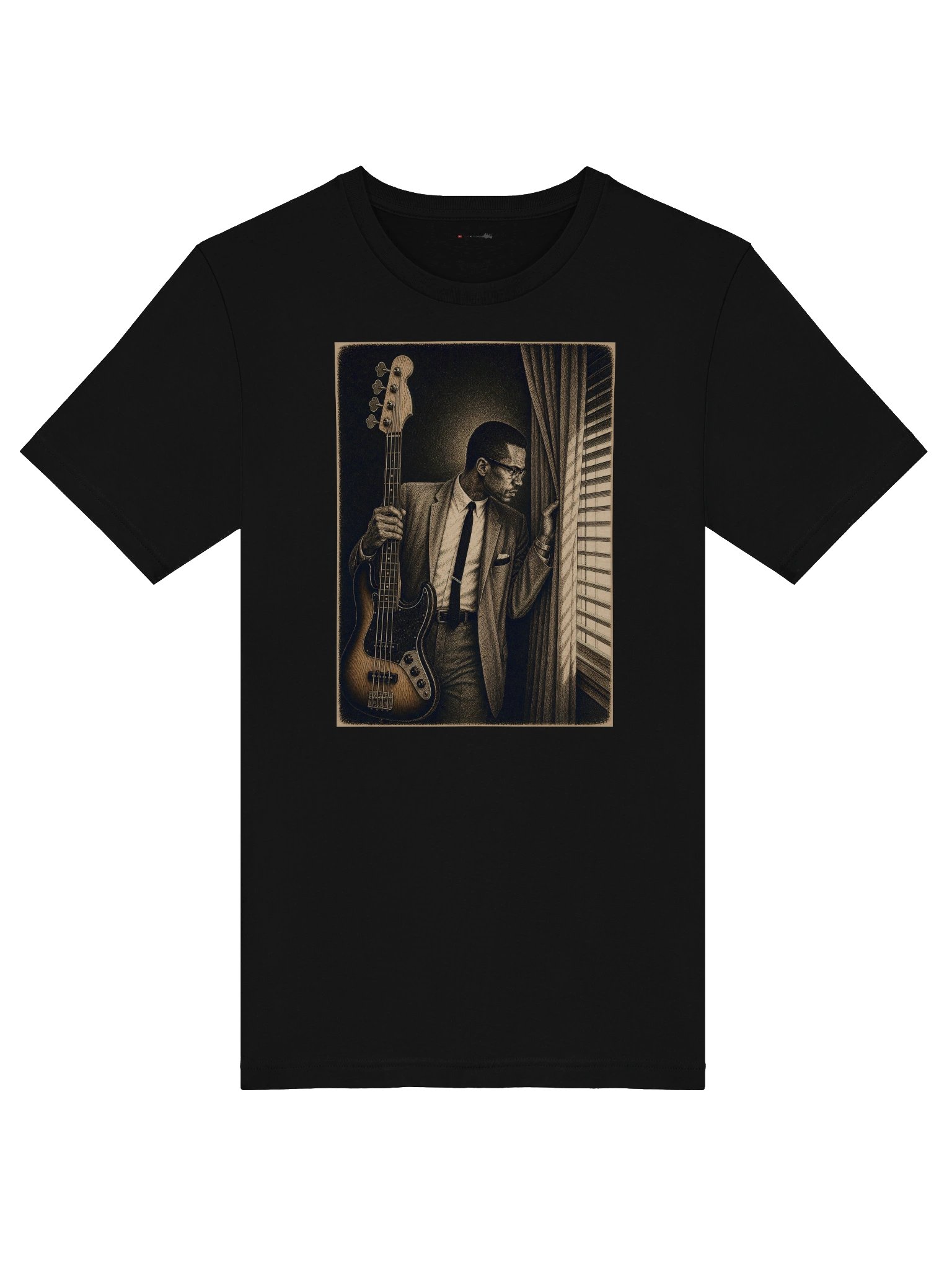 The Messenger's Groove | Malcolm X Bass Guitar Premium Tee product image (3)