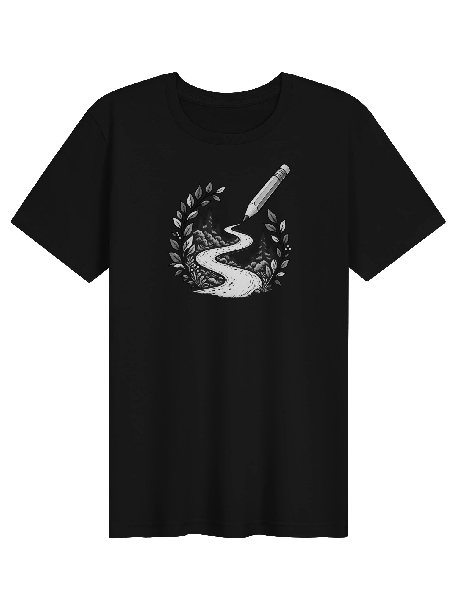 Follow the Pencil Black and White T-Shirt product image (1)