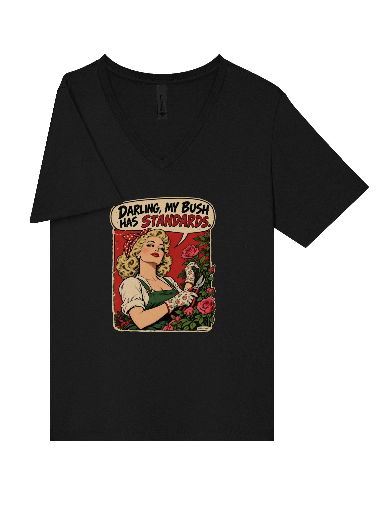 Darling, My Bush Has Standards Pin-Up V-Neck Tee product image (26)