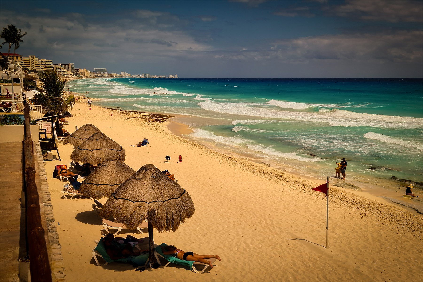 Beach at Cancun on Mexico's Caribbean coast