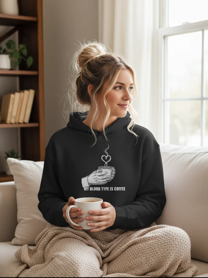 My Blood Type is Coffee | Woman's Hand Minimalist Crop Hoodie product image (2)