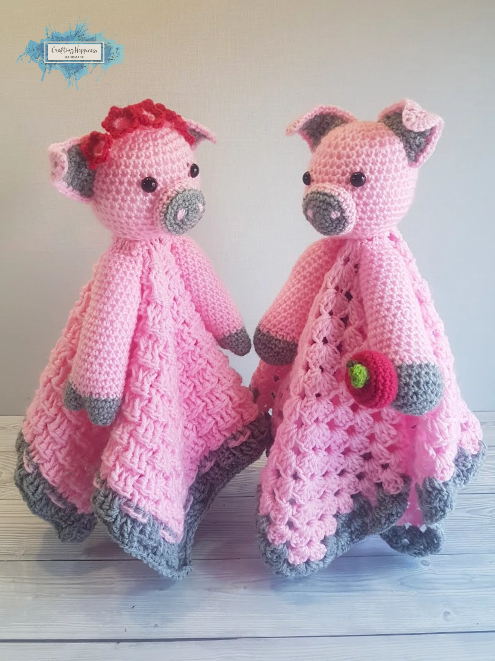 Pig Lovey Blanket Crochet Pattern - Baby Comforter Toy PDF Pattern - Crafting Happiness product image (7)