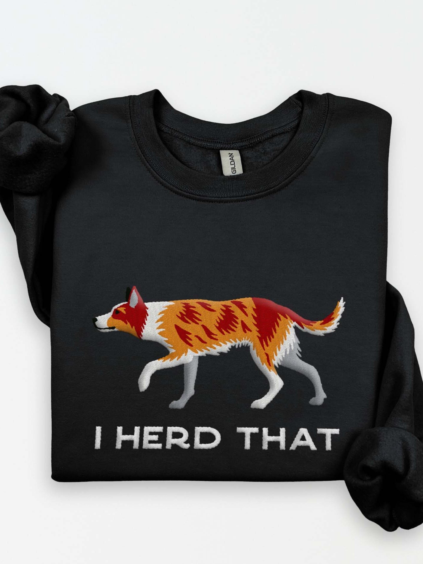 I Herd That Sweatshirt (Embroidered) of an Australian Koolie(Red Merle Tricolor) product image (1)