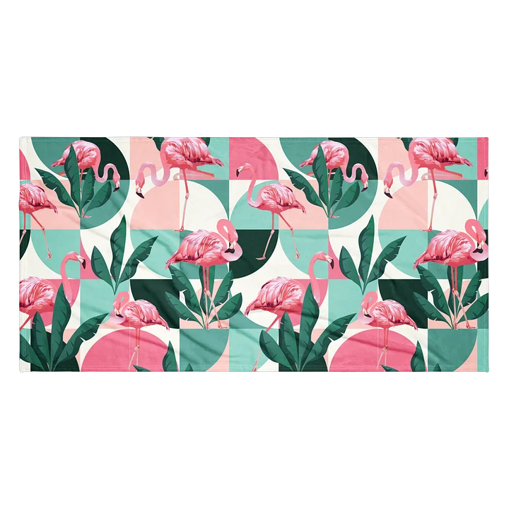 Exotic Flamingo Trendy Pattern Beach Towel for Summer Fun product image (2)