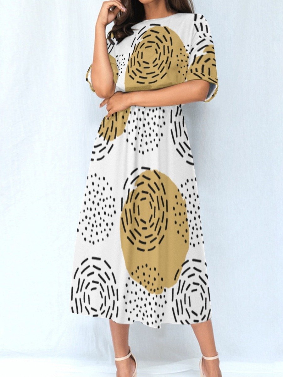 Neutral Abstract Pattern Dress | Flowy Everyday Maxi Dress product image (1)