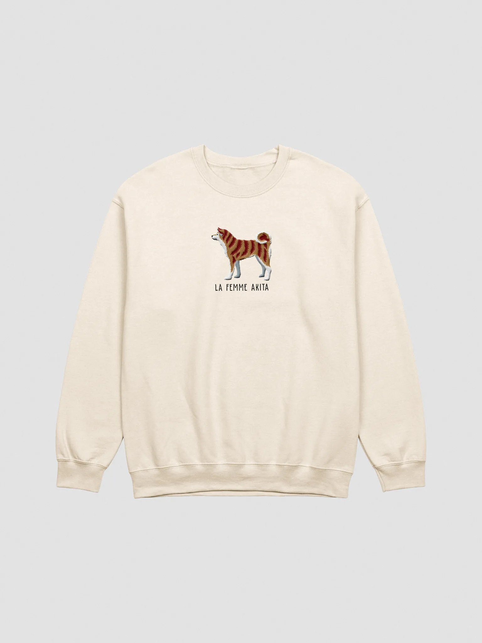 La Femme Akita Sweatshirt (Embroidered) of a Japanese Akita Inu(Brindle) product image (3)
