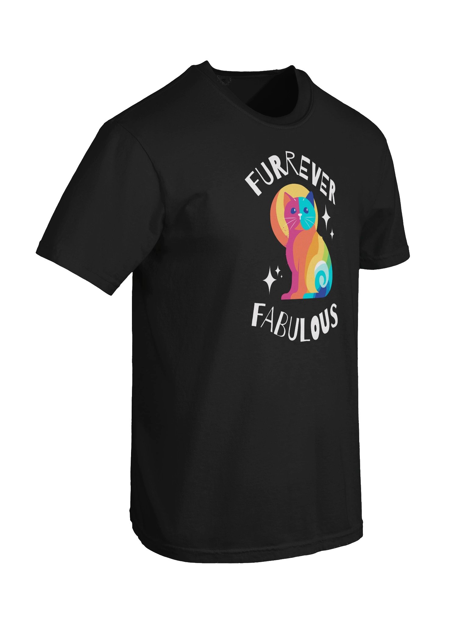 Furrever Fabulous Colorful Rainbow Cat T-Shirt product image (78)